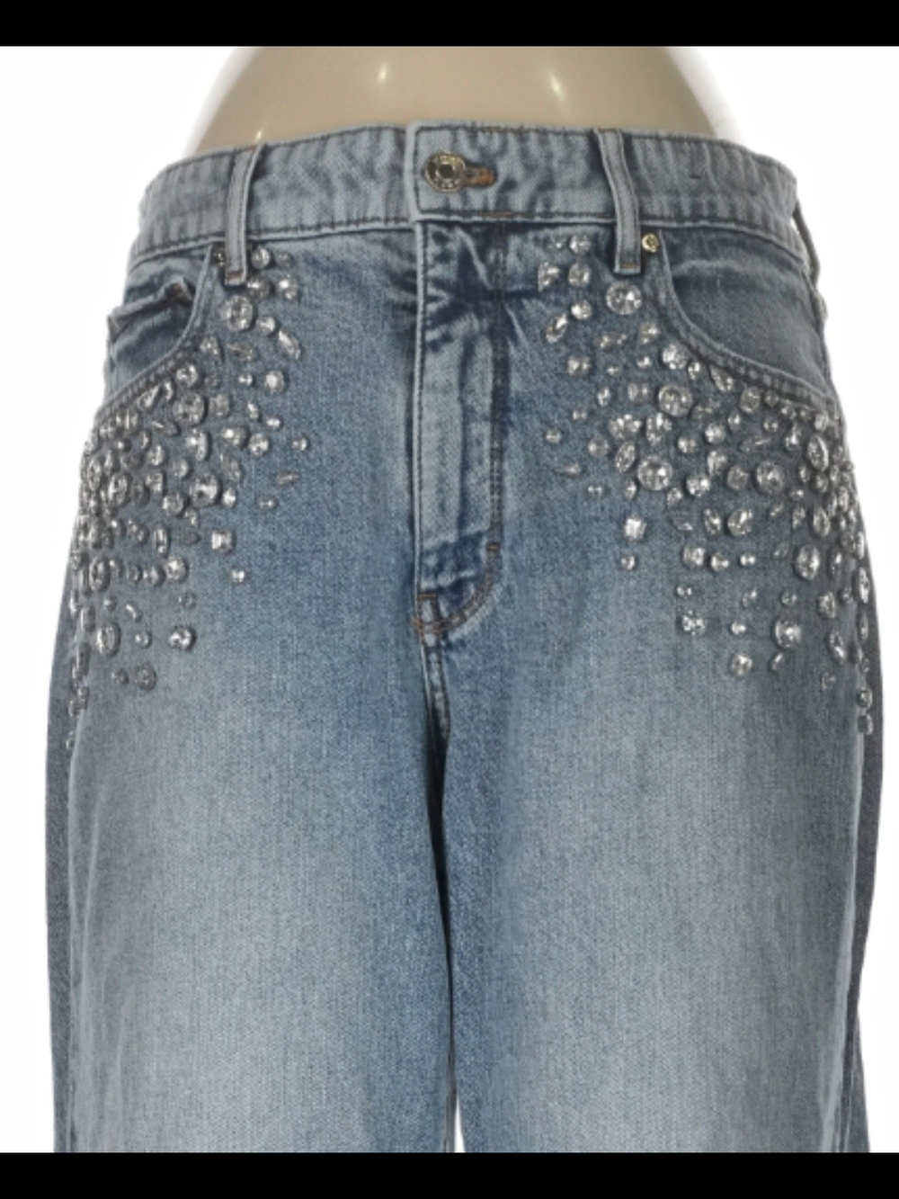 White House Black Market Embellished Wide Leg Jeans Size 8 - Picture 4 of 4